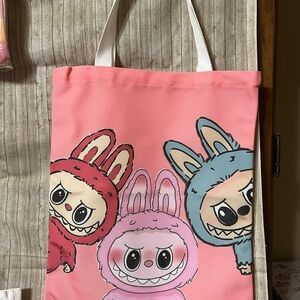 Labubu Character Tote Bag - Pink and Blue/choose one